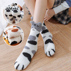 Fuzzy Socks with Cat Paws