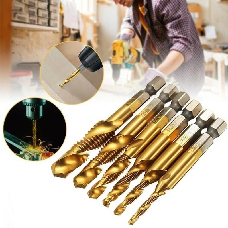 Set of 6 metric tap drill bits