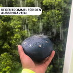 Rain drum as garden instrument