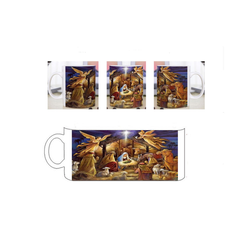 Vintage Christmas Nativity Scene Mug
