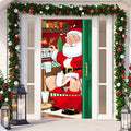 Christmas Door Banner, Santa Claus Door Cover Holiday Decoration