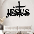 Jesus and cross metal silhouette wall decoration