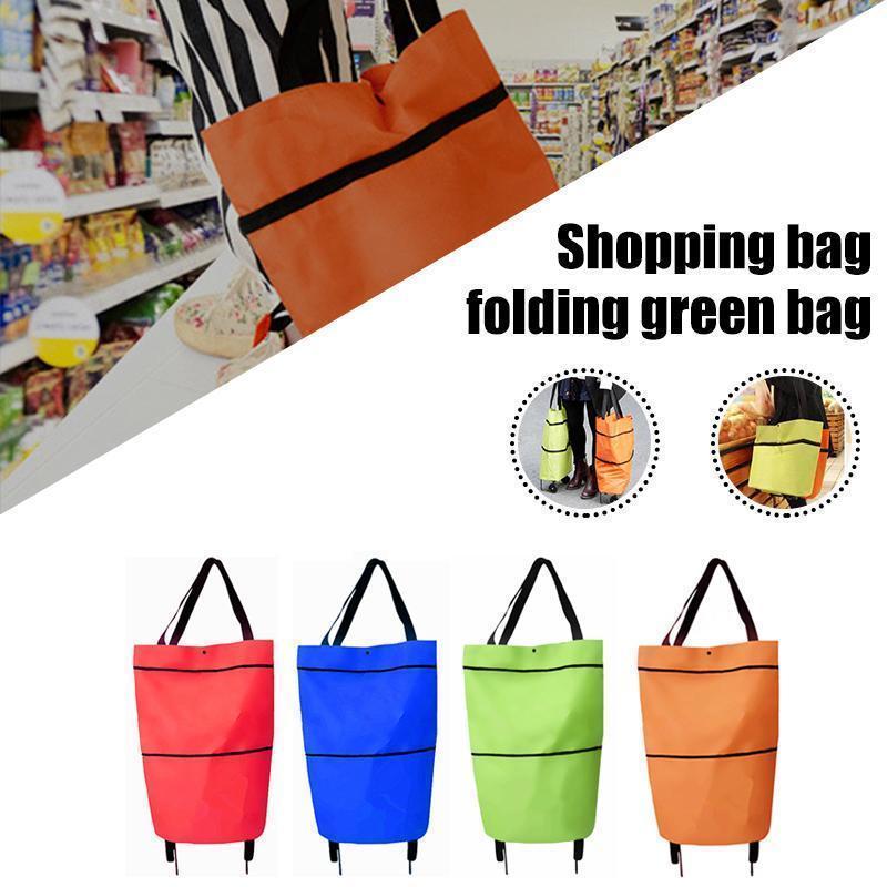 2 In 1 Folding Shopping Cart Tote Bag