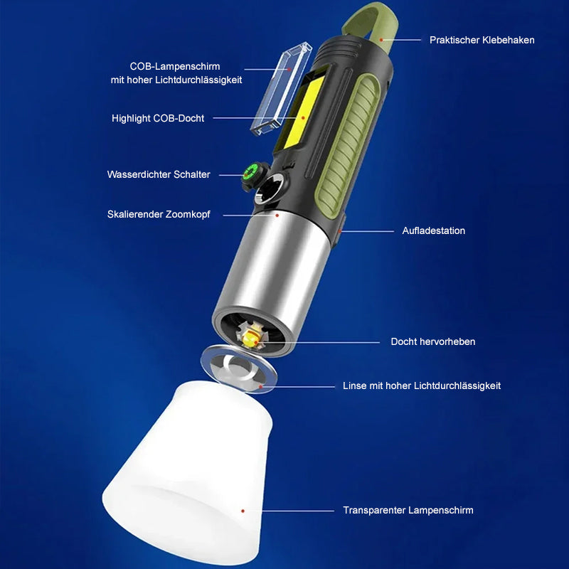 Multifunctional outdoor flashlight for adventures