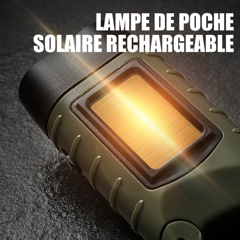 Rechargeable emergency flashlight for outdoor use