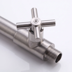 Contemporary Wall-Mounted Bathroom Faucet Cross Handles Stainless Steel Faucet