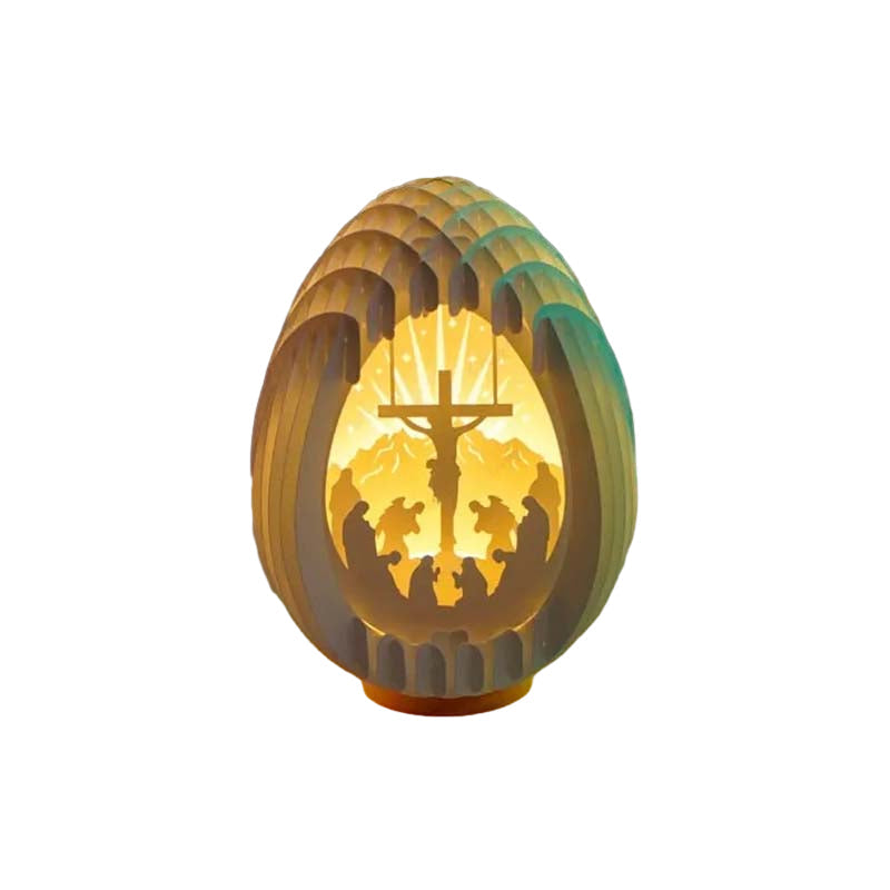 Easter 3D Paper Desk Lamp with Luminous Base