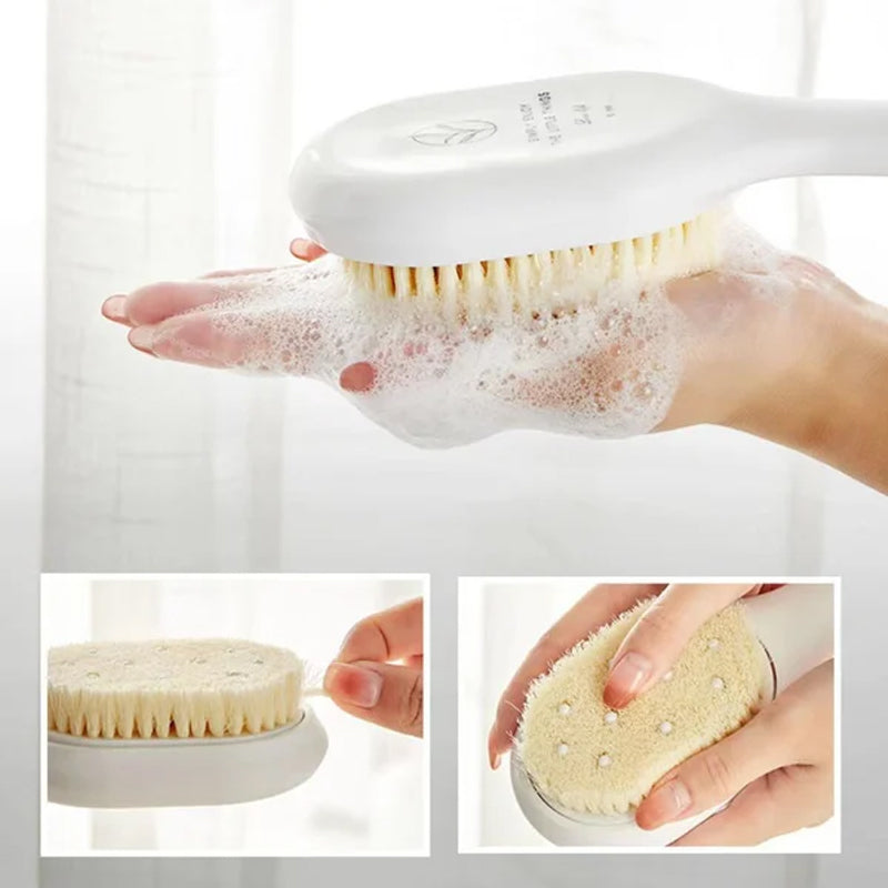 Massage cleaning brush with long handle