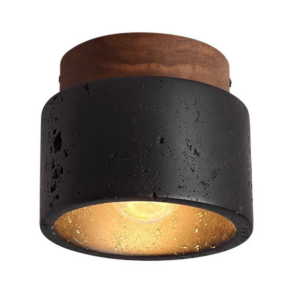 Ceiling lamp with stone look