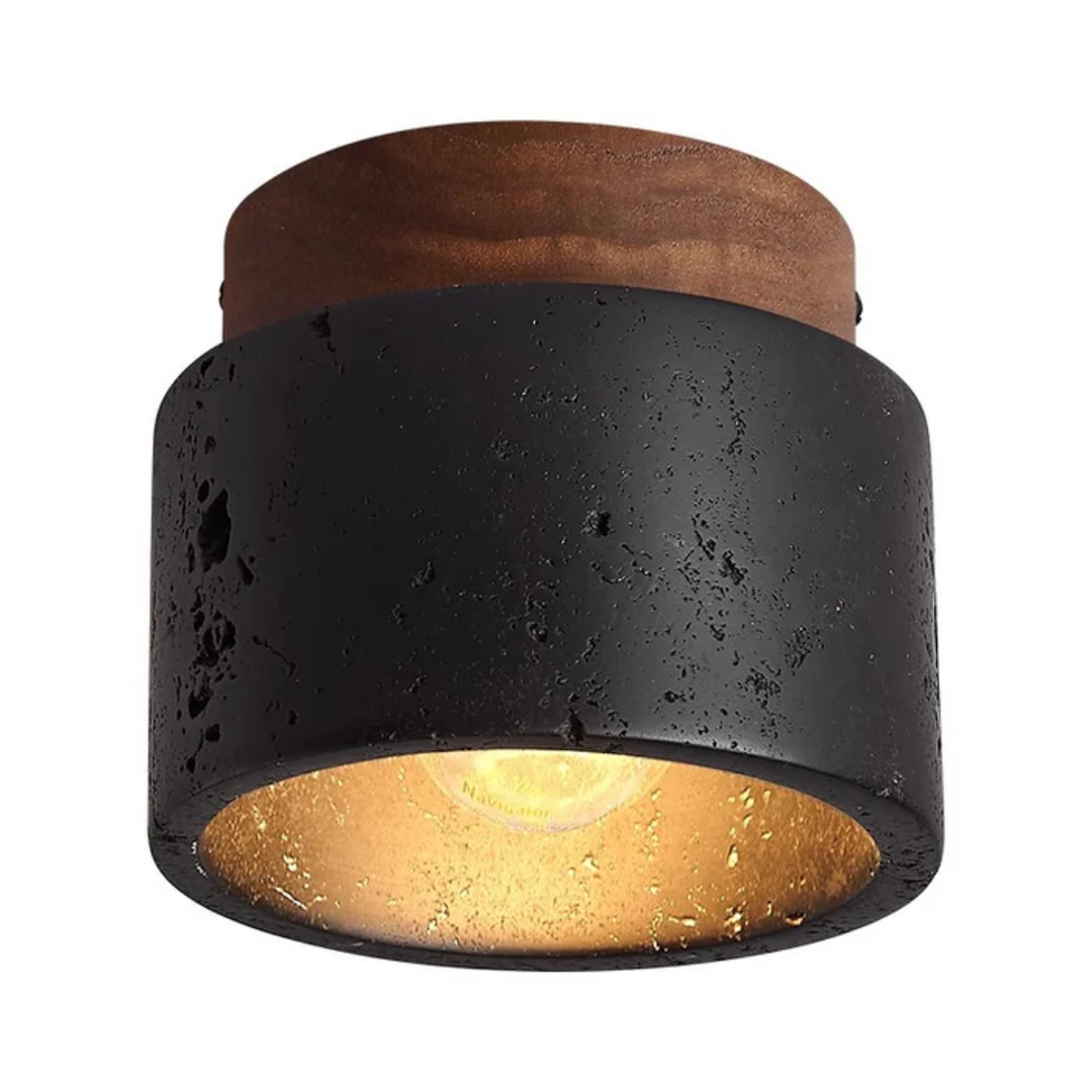 Ceiling lamp with stone look
