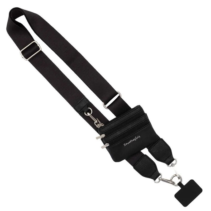 Phone strap with zipper pocket