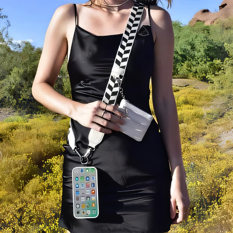 Phone strap with zipper pocket