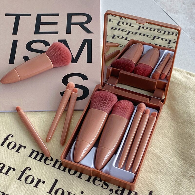 Portable Makeup Brush with Mirror