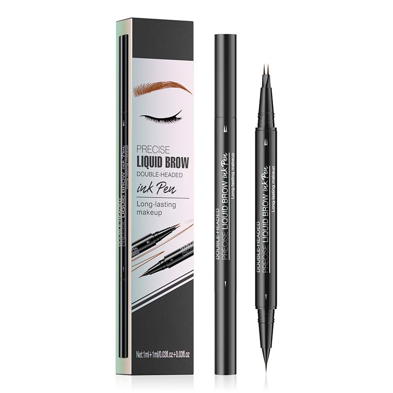 2-in-1 Dual-Ended Eyebrow Pencil with Micro-Fork Tip Applicator and Precise Brush Tip
