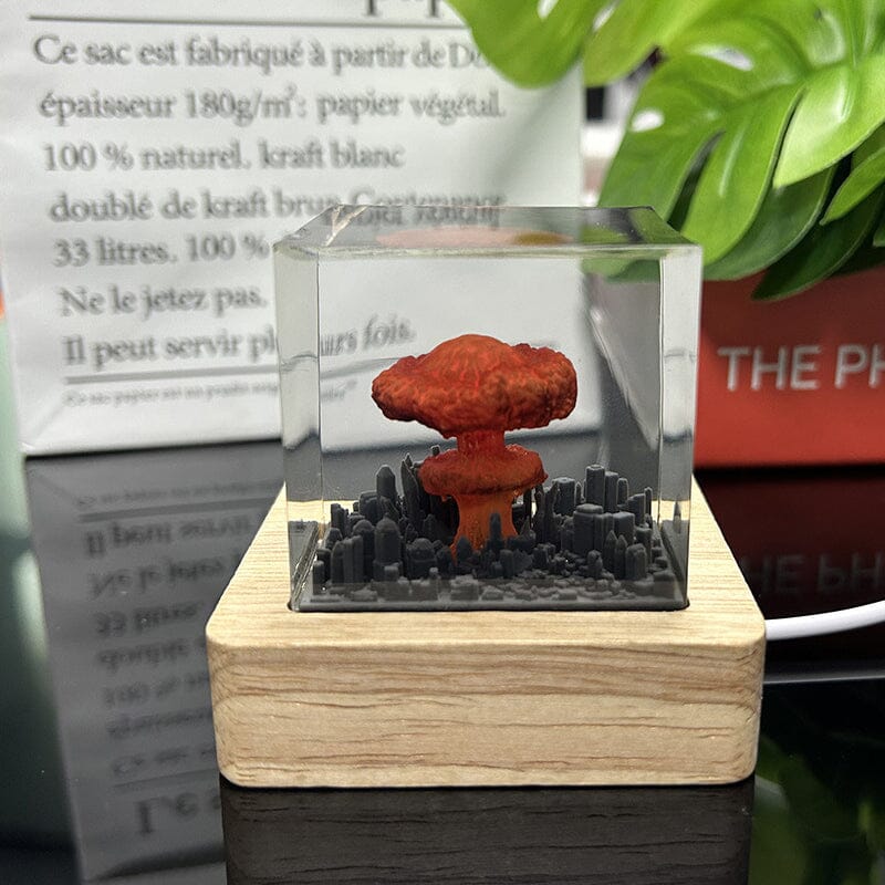 Resin lamp with explosive bombs