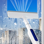 Window cleaning squeegee with spray function