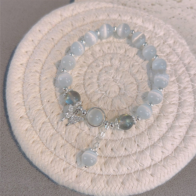 Imitation Cat's Eye Crystal Butterfly Bracelet