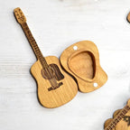 Wooden box for acoustic guitar accessories