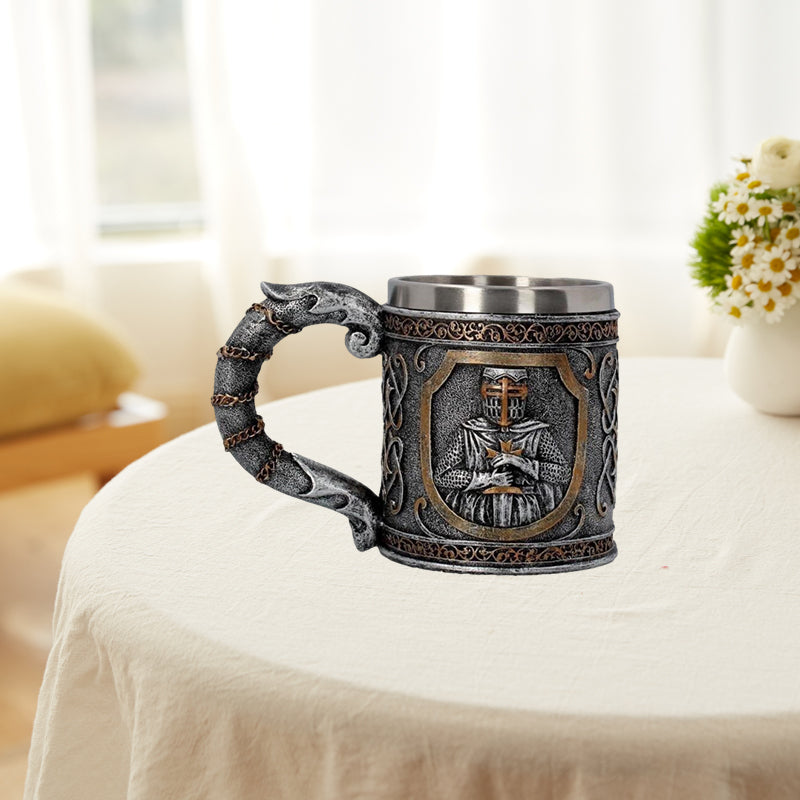 Creative Stainless Steel Medieval Mug Tankard for Beer Coffee
