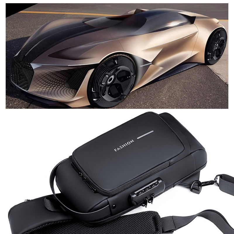 Theft-proof shoulder bag with USB charging port