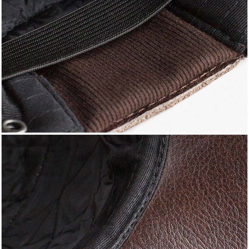 New winter hat for men with lambskin ear protection flat visor