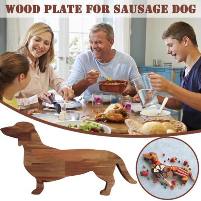 Wooden Dachshund Dog Serving Tray