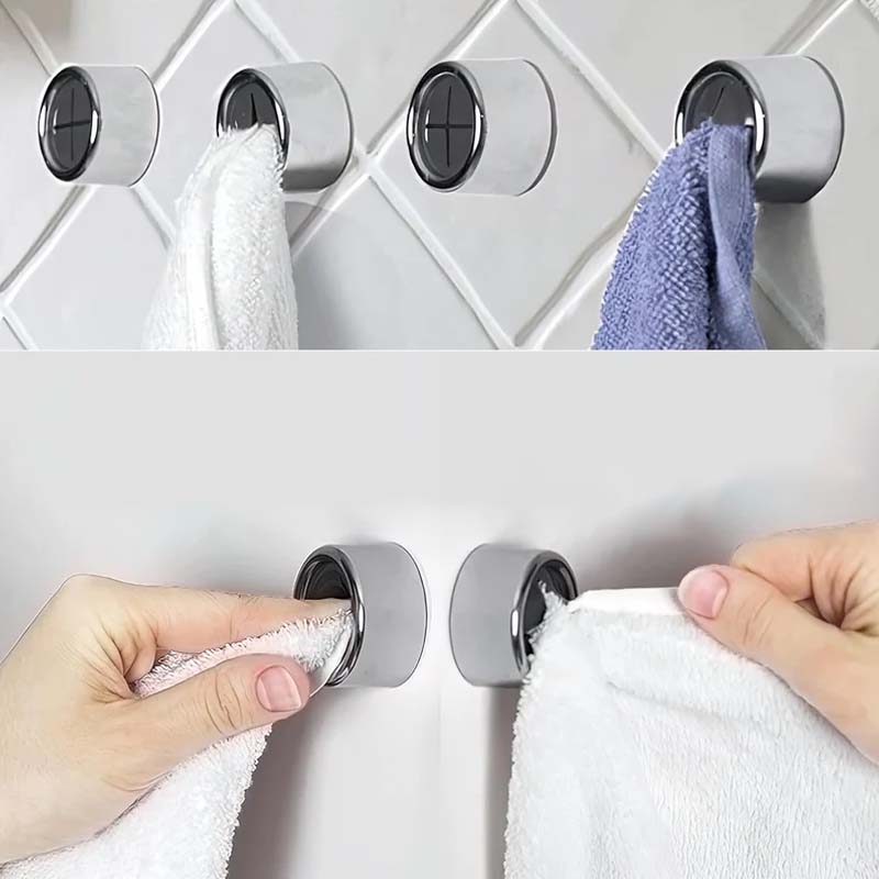 Round self-adhesive towel hooks for the kitchen