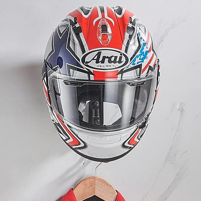 Motorcycle helmet holder
