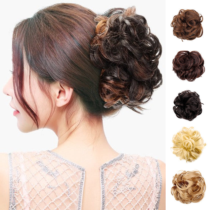 Bun Clipping Flower Buds Wig