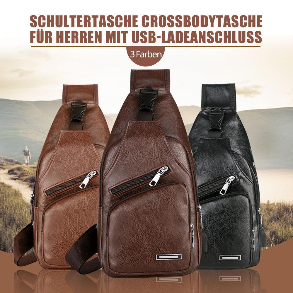 Shoulder bag Crossbody bag for men with USB charging port