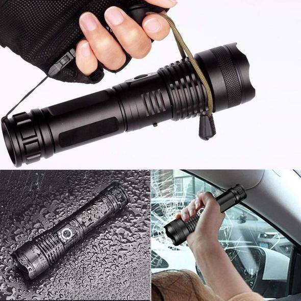 High-Power Waterproof LED Flashlight | 30,000–50,000 Lumens Rechargeable Torch
