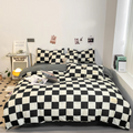 Luxury Duvet Cover with Checkered Pattern