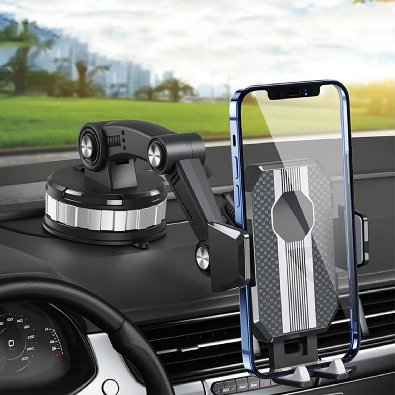 Auto GripTech Handy Holder with Strong Suction Cup and 360° Rotation