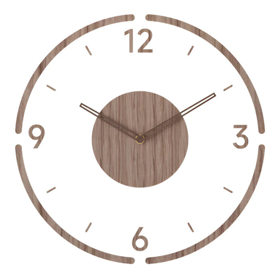 Silent Wall Clock Wood Light – Modern Clock with Acrylic Design for Living Room