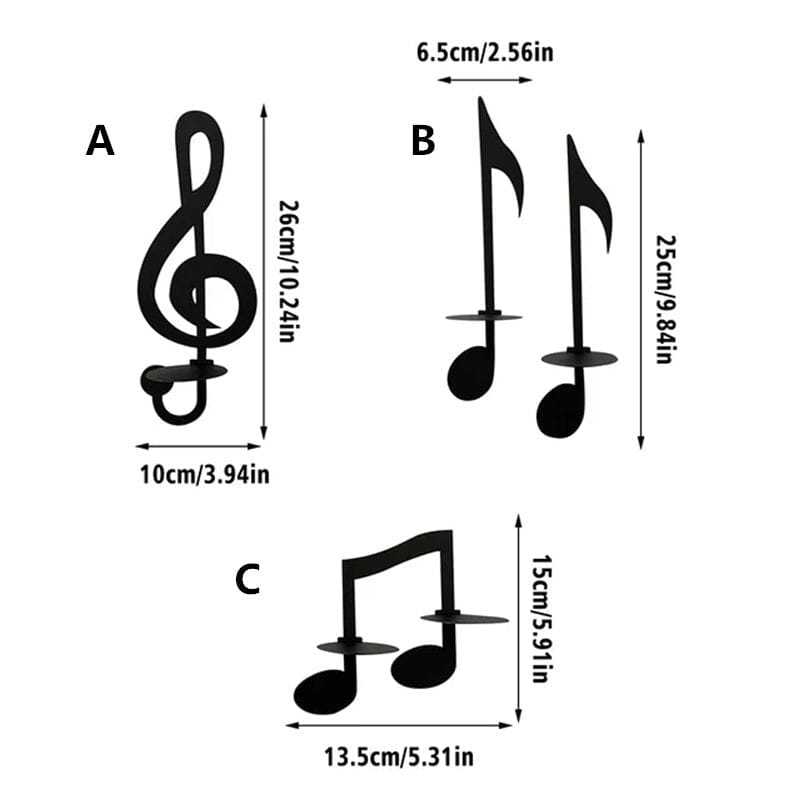 Black Music Note Wall Lamp