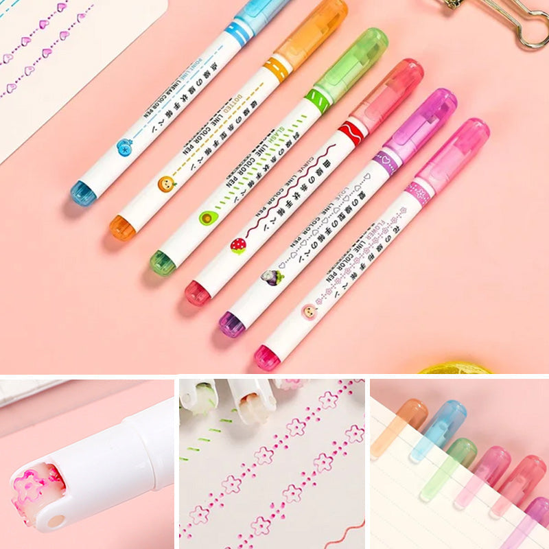 BEST GIFTS FOR CHILDREN - Dual Tip Markers with 6 different curve shapes fine tips