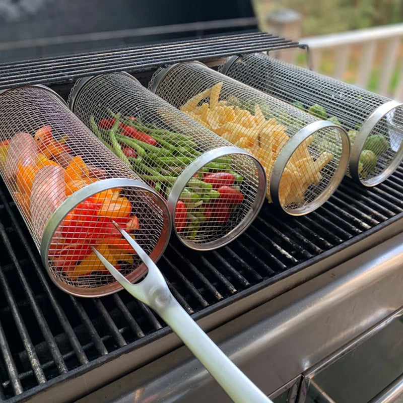 Stainless Steel Rolling Grill Basket