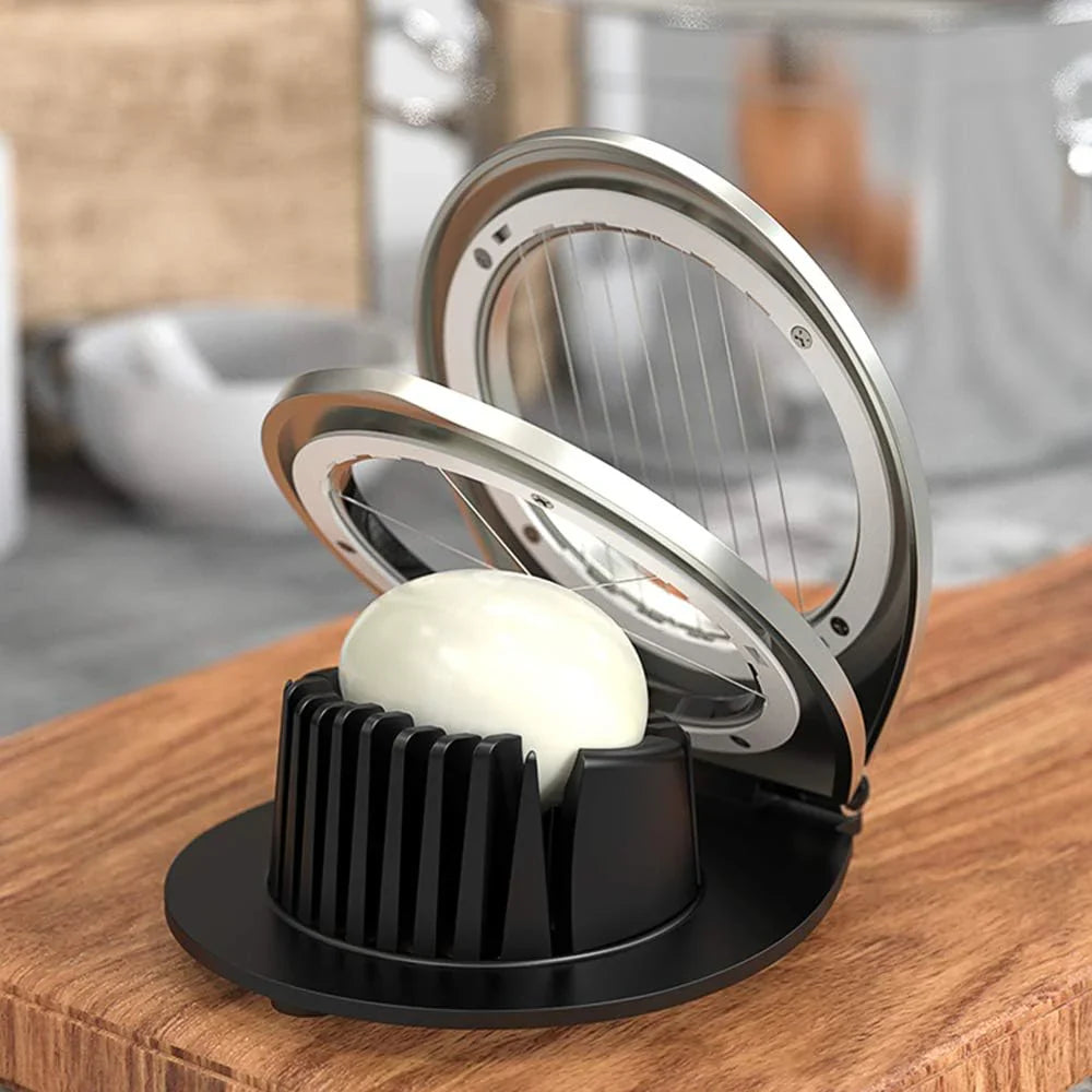 Stainless Steel Egg Slicer – 3-in-1 Cutting Options for Effortless Preparation!