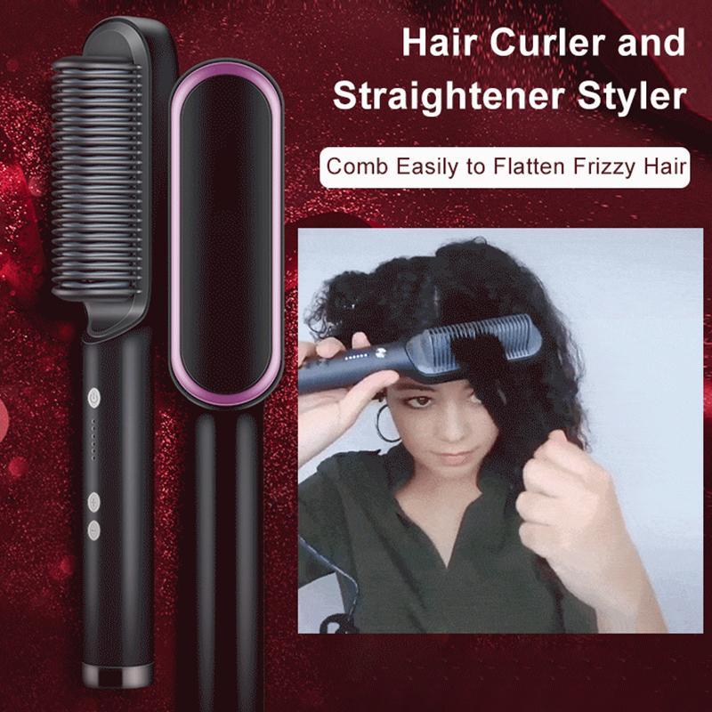 Hair straightening brush