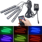 Car RGB LED Strip Light Wireless Remote and Voice Control