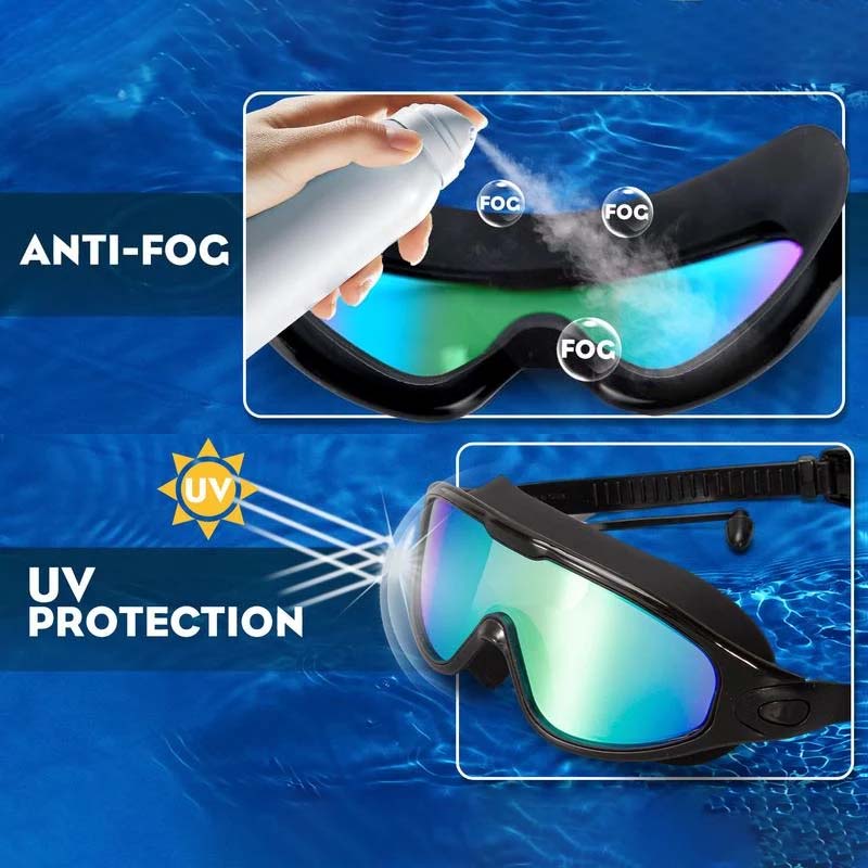 Wide-Angle Swimming Goggles with Anti-Fog Effect