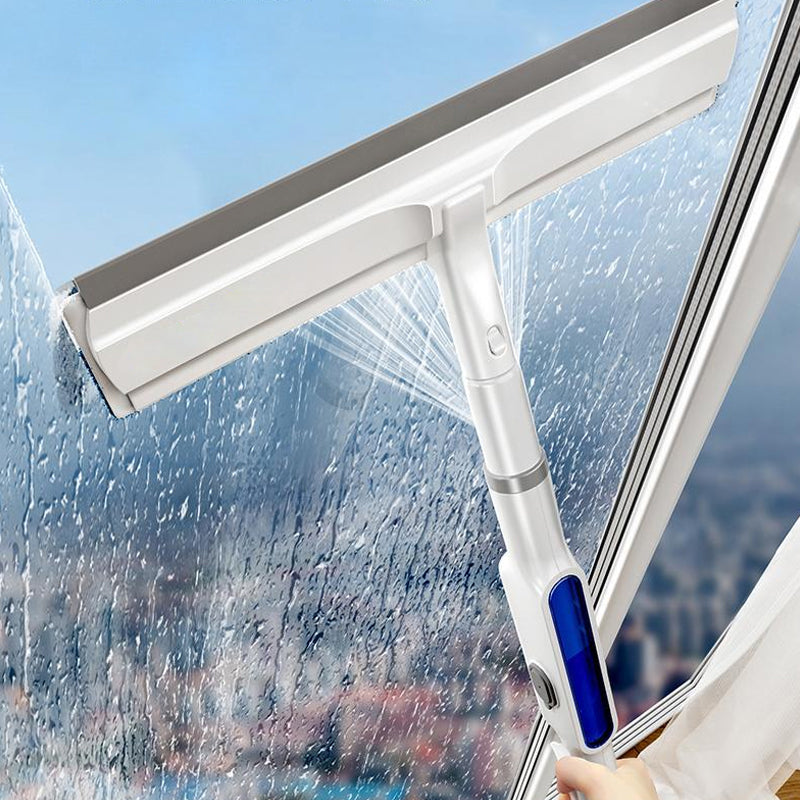 Window cleaning squeegee with spray function
