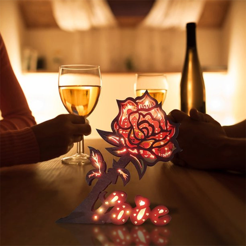 Valentine's Day 3D Wooden Carving Ornaments