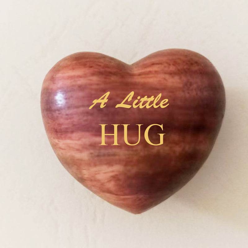 Small Pocket Hug Wooden Heart Token