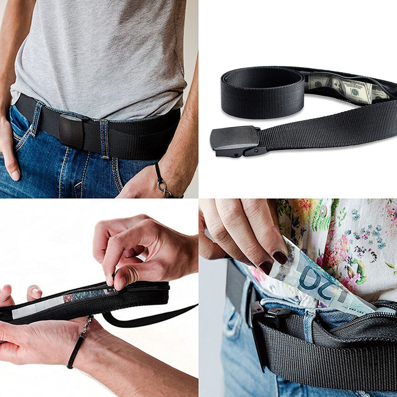 Anti-theft belt with hidden wallet