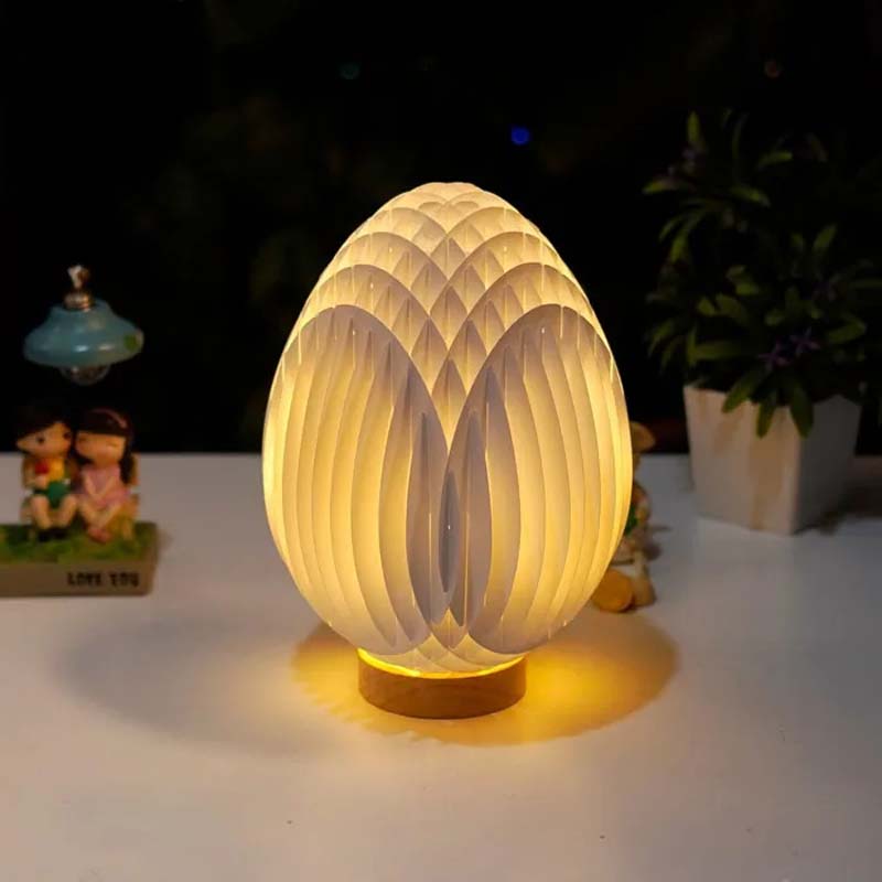 Easter 3D Paper Desk Lamp with Luminous Base