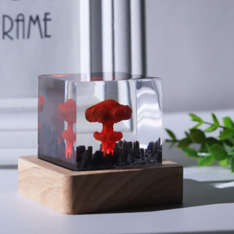 Resin lamp with explosive bombs