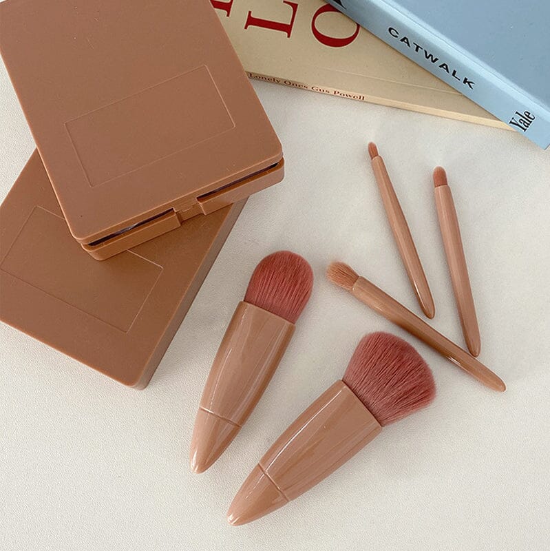 Portable Makeup Brush with Mirror