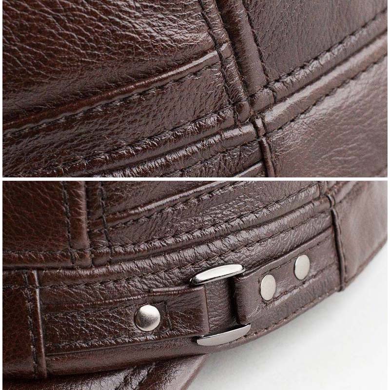 New winter hat for men with lambskin ear protection flat visor