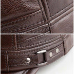 New winter hat for men with lambskin ear protection flat visor